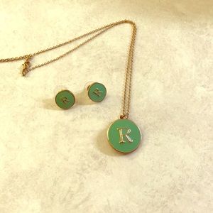 “R” Necklace and earrings